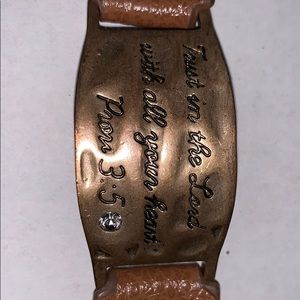 leather strapped bracelet with bible verse
